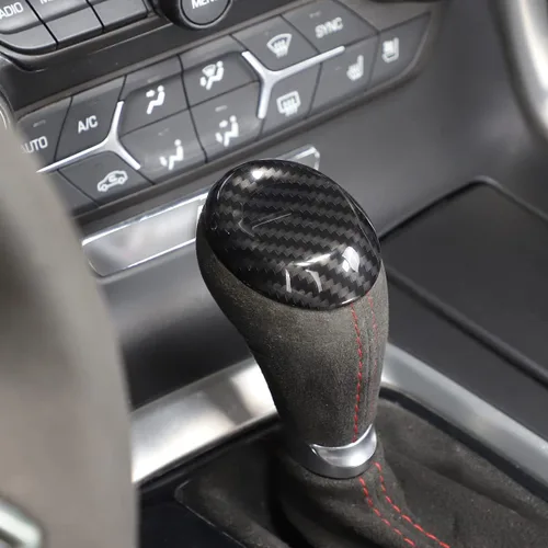 Vista 5 de Accesorios interiores para Chevrolet Corvette C7 2014-2019, accesorios de ajuste de cubierta de la cabeza de la palanca de cambios, accesorios