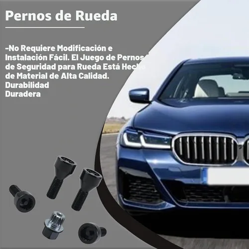 Vista 6 de M12 x 0.059 in Juego de pernos y tuerca de bloqueo de rueda para BMW 328i 525i 525xi 528i M3 M5 36136786419