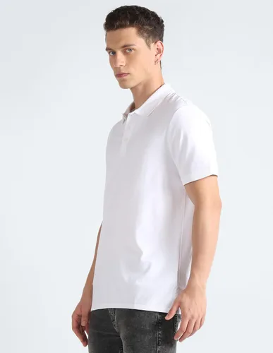 Vista 4 de Calvin Klein Polo de algodón liso con logotipo de monograma para hombre
