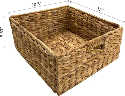 Vista 5 de eHemco Mesa auxiliar de 3 niveles con diseño en X y cestas de mimbre para mesita de noche, sala de estar, negro 3 cestas de mimbre, para mesita