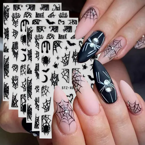 Vista 14 de 30 hojas de calcomanías de uñas para el día de San Valentín, diseño de flores, corazón, pastel de frutas, serie de labios rojos, suministros de arte