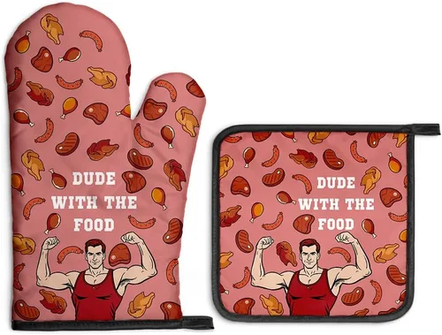Vista 12 de The Kitchen is The Heart of The Home - Juego de guantes de horno y soportes para ollas, regalos de inauguración de la casa para amantes de la comida