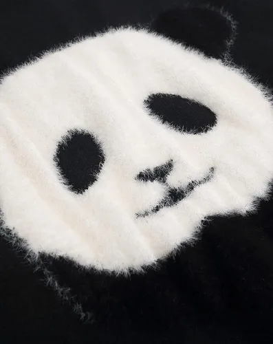 Vista 4 de Niepce Inc Streetwear Panda - Suéter de punto de gran tamaño para hombre