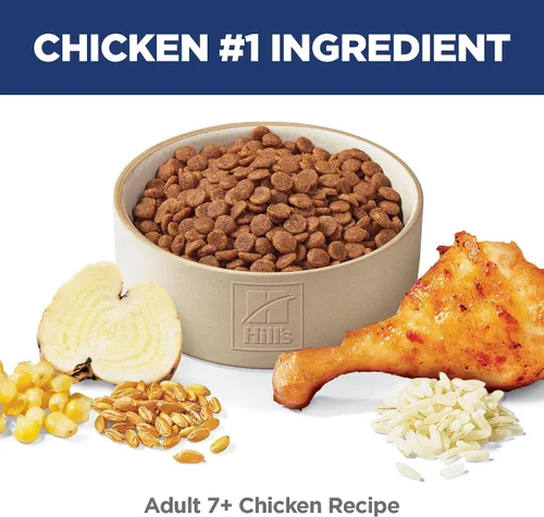 Vista 3 de Hill's Science Diet Adult 7+, Senior Adult 7+ Premium Nutrition, alimento seco para gatos, receta de pollo, bolsa de 4 libras
