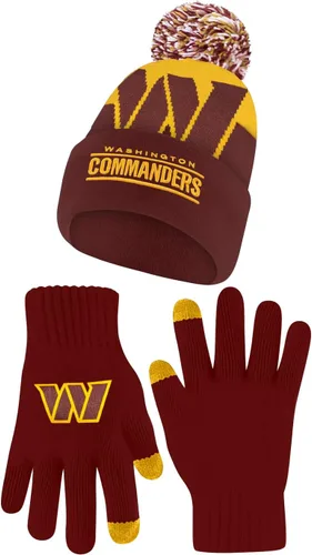 Vista 10 de Ultra Game Adults NFL Official Super Soft Winter Beanie Knit Hat With Warm Touch Screen Gloves