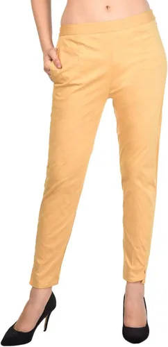 Vista 2 de ladyline Pantalones rectos elásticos de algodón para mujer, con cierre elástico, un bolsillo