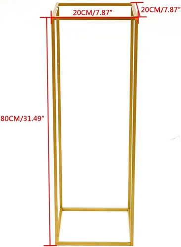 Vista 6 de Jarrones de flores, centros de mesa de boda para mesas, 2 piezas de metal dorado rectangular geométrico soporte de flores jarrón para decoración