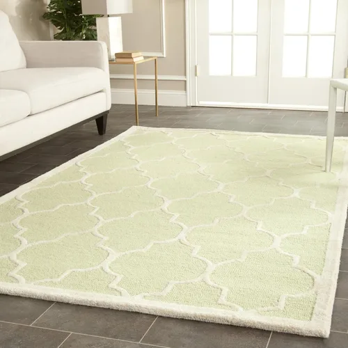 Vista 22 de Tapete Safavieh de la colección Cambridge, modelo CAM134X, hecho a mano, de lana de primera calidad, formas geométricas marroquíes, color gris
