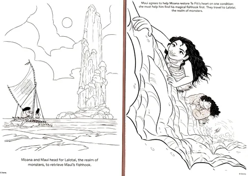Vista 3 de Disney - Moana - Libro gigante para colorear y actividades - 200 páginas