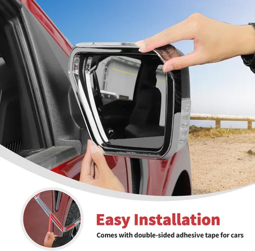 Vista 4 de Linskip Protector de lluvia para espejo lateral compatible con Ford F150 2021 2022 2023 2024, espejo retrovisor para cejas de lluvia para Ford F-150