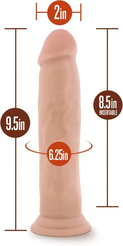 Vista 4 de Blush Dr. Skin - Consolador realista con ventosa de 9 pulgadas de grosor, suave, realista, para adultos, para mujeres, hombres, principiantes