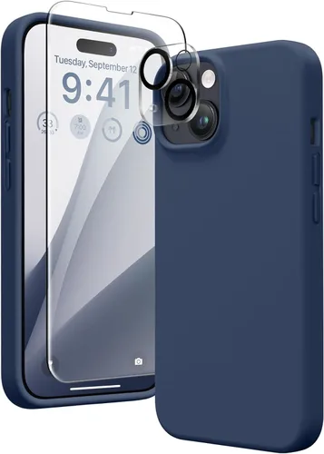 Vista 273 de GONEZ Funda magnética para iPhone 14, compatible con Magsafe, con protector de pantalla + protector de cámara, forro de microfibra antiarañazos