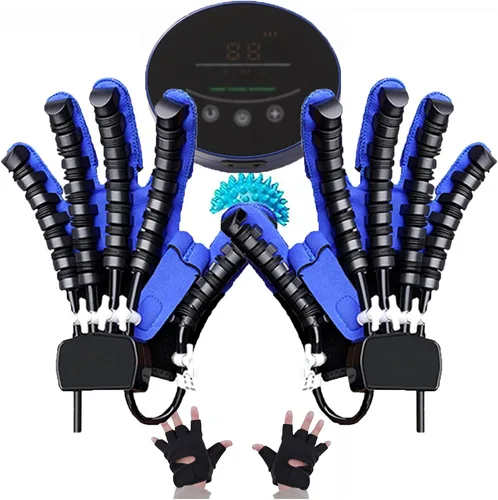Vista 9 de Ambos guantes de robot de rehabilitación de manos, ajuste de fuerza, hemiplejia, artritis, mano izquierda y derecha, entrenador de rehabilitación
