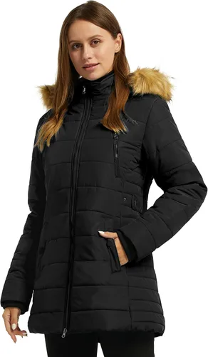 Vista 3 de Wantdo Abrigos de invierno acolchados para mujer con capucha removible
