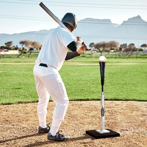 Vista 7 de PLAYAPUT Tee de Bateo de Béisbol – Tee Profesional de Bateo para Béisbol/Softbol con Base con Peso, Parte Superior de Goma Flexible, Tee de Béisbol