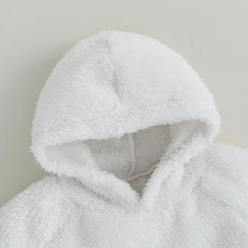 Vista 3 de Gueuusu Traje de bebé recién nacido con capucha, fantasma, monstruo verde, mameluco de manga larga mullido de una pieza