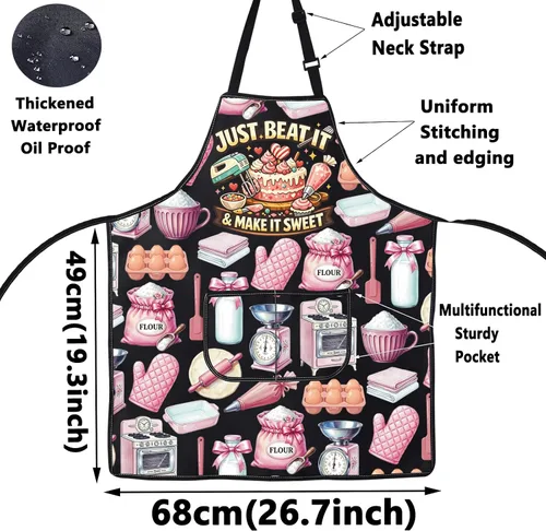 Vista 2 de WZMPA Delantal ajustable Queen Of The Cakes para los amantes de los pasteles Hazlo dulce Ap