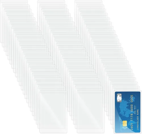 Vista 11 de Paquete de 30 fundas transparentes para tarjetero, impermeables, con apertura lateral, fundas protectoras de PVC suave para tarjetas de crédito