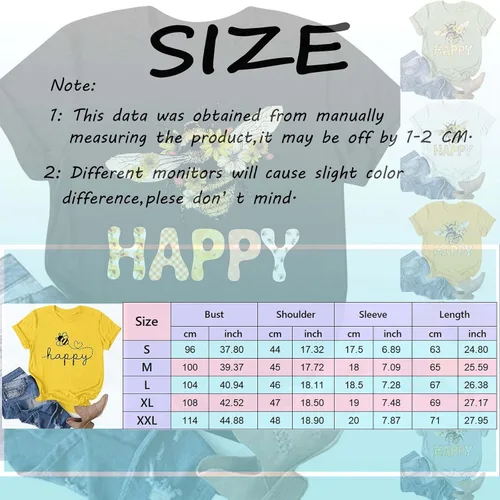 Vista 3 de Women's Long Sleeved Shirts Women Casual Sunflower Printing Shirts Round Neck Short Sleeve Tee Summer Womens Tops