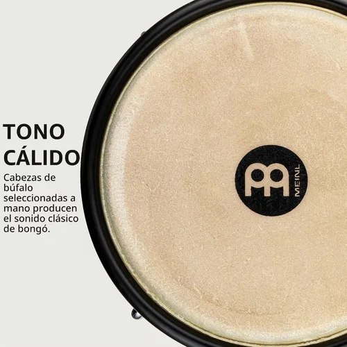 Vista 3 de Meinl Percussion HB100SNT-M bongós de madera natural de 6 3/4 y 8 pulgadas, Vintage Sunburst