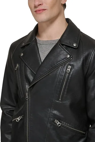 Vista 2 de Levi's Chaqueta de moto de piel sintética para hombre