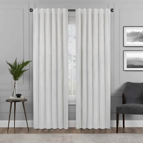 Vista 12 de Eclipse Absolute Zero Harper - Cortinas opacas de terciopelo con aislamiento térmico y bolsillo para cortinero para dormitorio, panel individual, 50