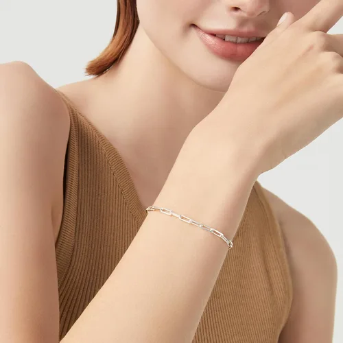 Vista 2 de Miabella Pulsera italiana de plata de ley 925 con clip de 0.118 in