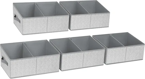 Vista 64 de DIMJ Contenedores de almacenamiento trapezoidales para ropa, 4 paquetes organizadores de armario y cestas de almacenamiento, cestas plegables