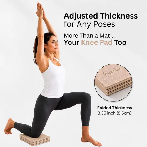 Vista 6 de Esterilla de yoga plegable, 6mm de espesor, ligera, antideslizante y fácil de guardar – Perfecta para viajes, yoga, pilates, entrenamientos en casa