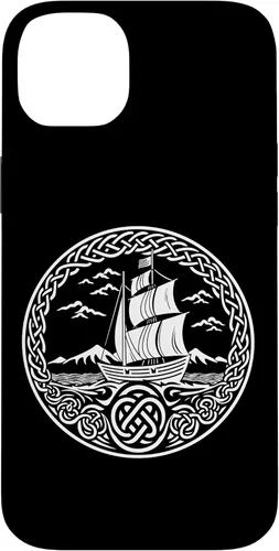 Vista 14 de Funda para iPhone 11 Pro Max Ship Sailing de mitología nórdica con nudos celtas