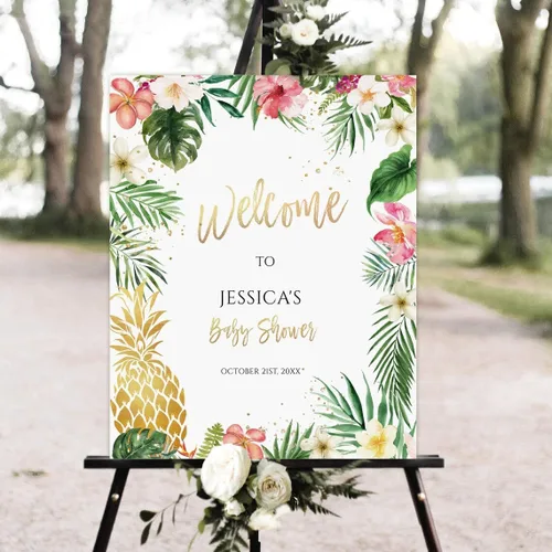 Vista 19 de Cartel de bienvenida de cactus para baby shower, suculenta baby shower