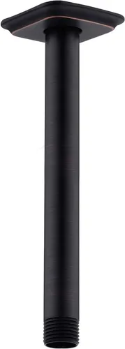 Vista 8 de Brazo de ducha con brida de acero inoxidable de 4 pulgadas, extensión recta montada en el techo para cabezal de ducha de lluvia superior, níquel