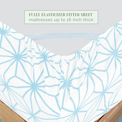 Vista 5 de Elegant Comfort Lujoso juego de sábanas de 4 piezas con patrón geométrico cúbico - 1500 microfibra de calidad premium - juego de ropa de cama más