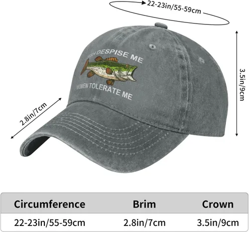Vista 6 de Fishing Cap Fish Despise Me Women Tolerate Me Hat for Men Baseball Caps Vintage Caps