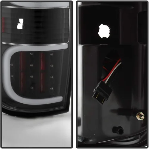 Vista 5 de ACANII - Para Ford F150 2009, 2010, 2011, 2012, 2013, 2014, faros traseros dobles LED negros, lámparas de freno, par izquierdo + derecho