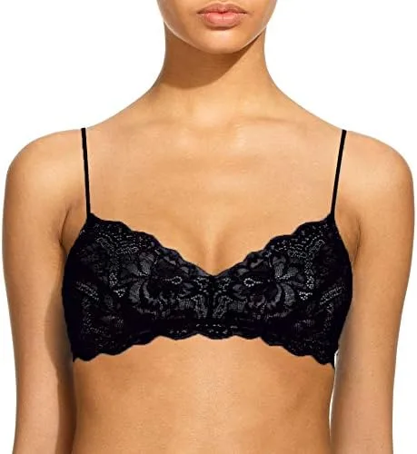 Vista 2 de Women's Comfortable Wireless Lace Bralette with Triangle Cups and Adjustable Straps
