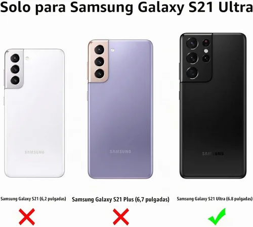 Vista 2 de Funda protectora resistente para Galaxy S21 Ultra 5G, funda protectora resistente con [3 capas] Cubierta de protección de goma resistente a prueba