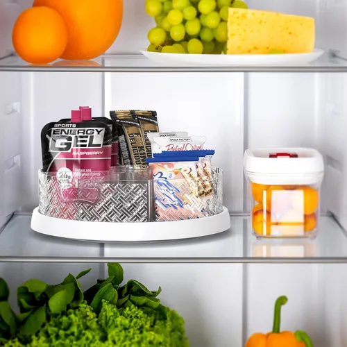 Vista 9 de Simple Houseware Lazy Susan - Tocadiscos de 12 pulgadas con cubos y divisores extraíbles