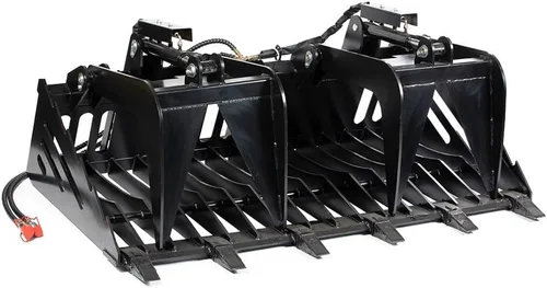 Vista 8 de Titan Attachments Rastrillo de agarre de roca de esqueleto de 82 pulgadas con dientes, conexión rápida para minicargador, dientes de grado fino