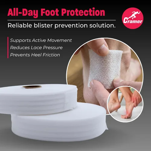 Vista 2 de Cramer Almohadillas de talón y encaje para prevención de ampollas y protección de cinta atlética, caja de 2,000