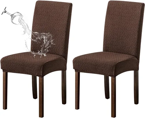 Vista 37 de Genina Fundas impermeables para sillas de comedor, cocina, fundas para sillas de comedor Parson (beige, 2 unidades)