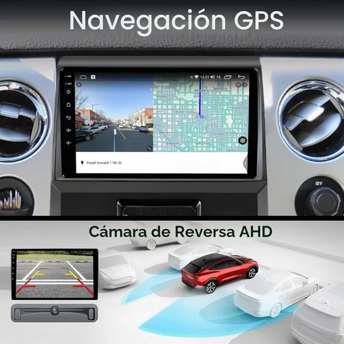 Vista 5 de Actualización estéreo de radio de coche de 64 GB para Ford F150 2009 2010 2011 2012, Plug and Play de 9 pulgadas Android 13 unidad principal