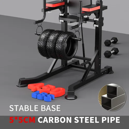Vista 5 de KINGKANG Assistive Power Tower,Dip Station & Pull Up Bar for Home Gym Negro Gris