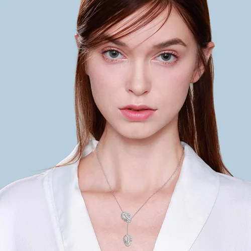 Vista 2 de Collar largo de plata de ley Larait Bar Y Lariat de cadena larga ajustable collar de regalo para ella, 30 pulgadas