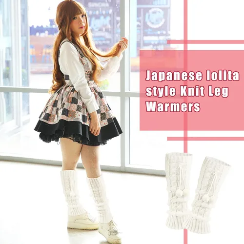 Vista 7 de Eurzom 3 pares de calentadores de piernas kawaii de punto calentadores de piernas estilo japonés calcetines sueltos hasta la rodilla calentadores