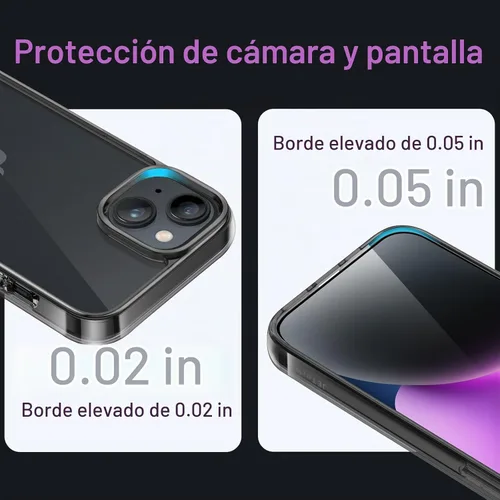 Vista 5 de JETech Funda para iPhone 14, antiamarilleo, color negro