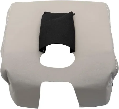 Vista 6 de GXARTS Tapa de consola de cuero gris compatible con Chevy Silverado GMC Sierra Jump Seat 1500 2500 3500 2014-2018