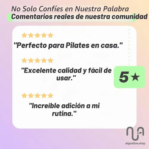 Vista 5 de Kit Esencial de Pilates Aligna Set Completo para el Hogar para Equilibrio, Flexibilidad y Fuerza Set de 8 Piezas con Anillo de Pilates
