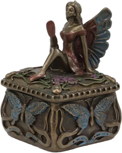 Vista 2 de Ebros - Joyero decorativo Art Nouveau Fantasía Mariposa Mariposa Hada Fae Magical Secret Garden Joyero Hadas Deseando Hadas Coleccionables Pequeña