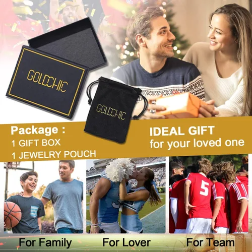 Vista 9 de GOLDCHIC JEWELRY Sport Necklace for Men Boys, Customized Unisex Stainless Steel Baseball Cross necklaceSoccerFootballBasketball Necklace with Chain